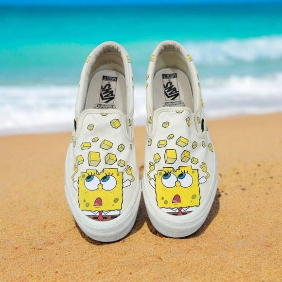 RARE SpongeBob Square Pants X Vans Vault Slip On Shoes Men’s Sz 10.5/W 12 - Picture 10 of 11